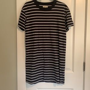 Madewell Navy Striped T-Shirt Dress